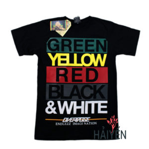 Ao thun Thai Lan den in 3D Green Yellow Red Black White T0129