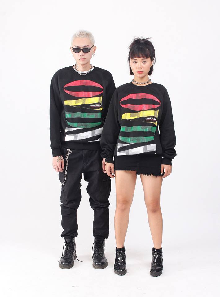 Ao sweater Overdose Thai in 3D chu OVDS do vang xanh la trang AST001